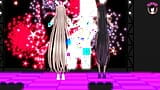 Asuna x Karin bailando - Traje de conejita sexy con pantimedias (HENTAI 3D) snapshot 1