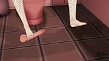 Sexy Neko Cat Girl in fishnet stockings footjob snapshot 4