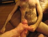 Crotchonfire & TallnhairyNY cum on his furry chest carpet snapshot 6