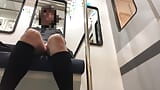 Masturbation on the train. A cute woman who can't stand it and does naughty things in hiding. snapshot 7