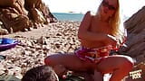 Blonde bitch eats lucky guys asshole and fucks him on a secluded beach snapshot 18