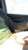 Stroking while driving with precum snapshot 5