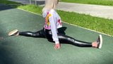 Blonde slut is showing her leather leggings ass in public!!! snapshot 4