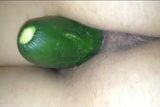 Cucumber in my wife's pussy (secretly taken) snapshot 1