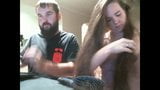 Cute Long Haired BBW Hairjob, Hair Brushing, Long Hair snapshot 16