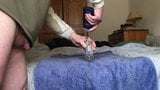 Kneeling anal gape - glass bottle snapshot 2