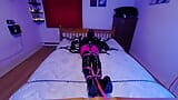 Sissy Maid Self Bondage Strapped to Bed snapshot 9