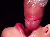 Blowjob with Condom, Then Breaks It and Takes All the Sperm in His Mouth snapshot 15