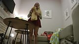 Hot sexy French Blonde in Porn Casting with her Tennis Skirt to do some House Work snapshot 10