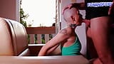 Sunset Anal with bald girl. Deepthroat and cumshot on the bald head snapshot 18