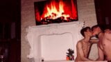 Very hot sex near the fireplace, doggy style, cum shot snapshot 3