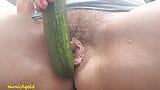 Calda milf tedesca pelosa piscia con un cetriolo nella fica snapshot 9