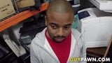 Black dude hardcore ass fucked in spitroast 3way in pawnshop snapshot 1