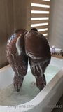 Solo ebony Cherokee twerking in bathtub snapshot 1