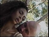 Interracial couple fuck ebony slut gets messy facial outdoors snapshot 17