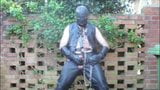 Leather Master outdoor cum in hood and chains snapshot 8