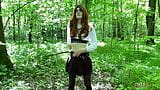 Trans girl gets naked on public in the forest snapshot 1