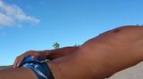 asian twink jerks off on beach snapshot 1