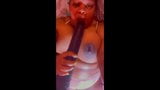 Black BBW Sucking Dildo snapshot 2