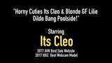 Napalone cuties to cleo i blondynka gf lilie dildo huk przy basenie! snapshot 1