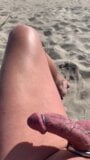 My hard She-Cock at nude beach. snapshot 4