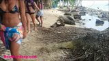 HD Thai teen Beach day outdoor giving deep throat throatpie snapshot 2