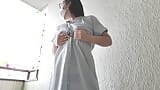 Married woman boldly masturbating in the aisle of the apartment snapshot 1