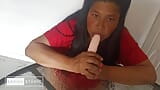 Sexy Mature Colombian Debuts Her New Dildo by Giving Her Wet Blowjob in Her Mouth snapshot 17