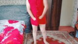 Principessa trans vestita di rosso sexy ladyboy travestito snapshot 7