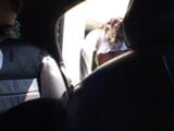 Ebony honey sucks white dude's pole in the car, then they go home to fuck snapshot 5