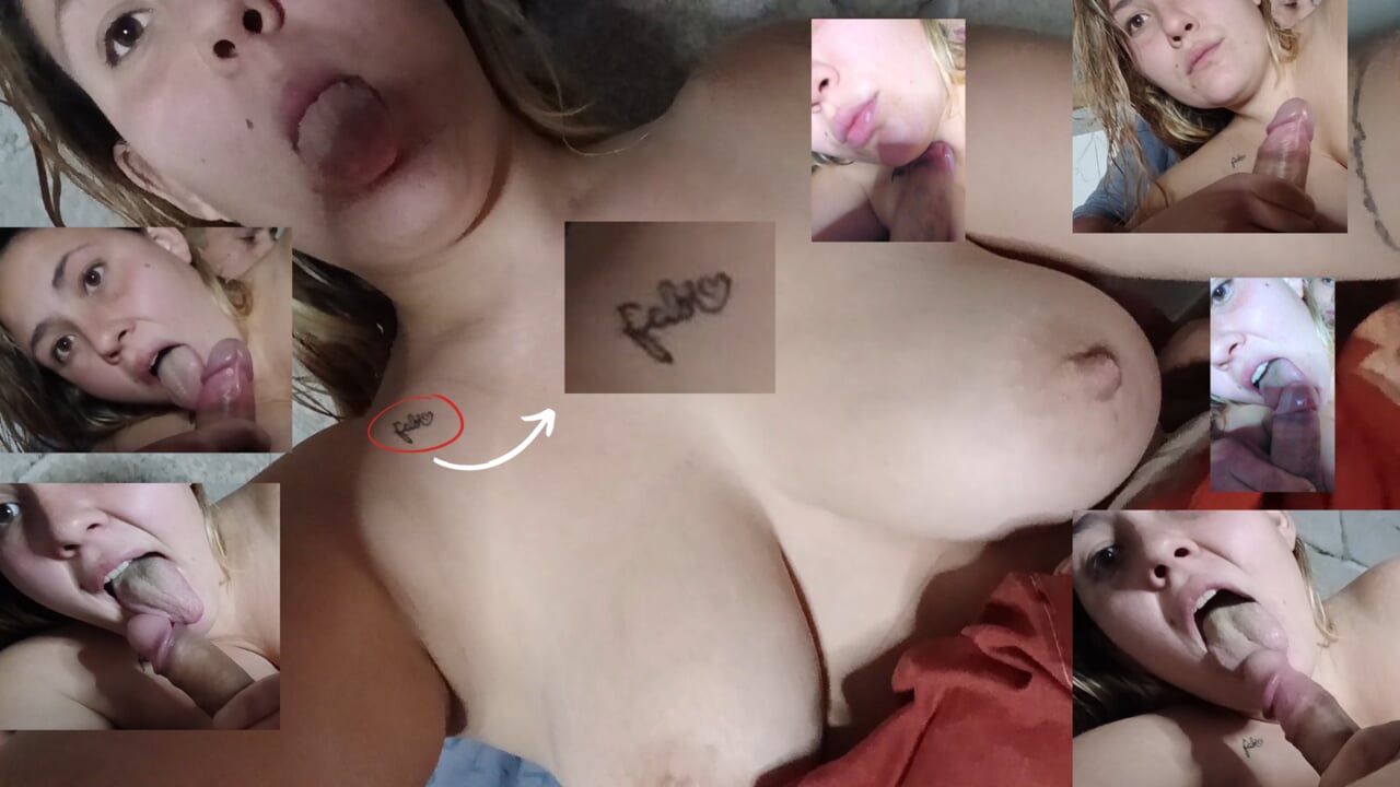 mi prima pierde una apuesta se tatuo mi nombre en las tetas y se grabo chupandome la polla