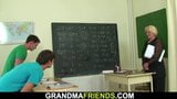 Old blonde granny teach boys teen snapshot 1