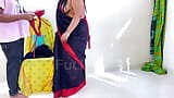 When Telugu Aunty wearing saree without blouse went to the shop to buy bra, Shopkeeper Fucks her while She Trial The Bra - Cum snapshot 3