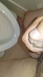 Pissing with my little cock out and balls closeup snapshot 6