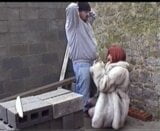 Husband fucks his wife in fox fur coat snapshot 9