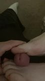 Slow Teasing Footjob on slave cock & balls snapshot 7