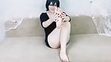 Sweet vampire Mavis Dracula teases you with her oiled feet and asks you to cum on her feet on Halloween snapshot 11