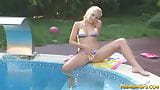 Young Kimmy masturbating by the pool snapshot 2