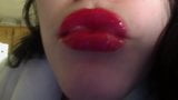 Sexy red glossy lips snapshot 1