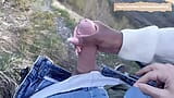 A walk in the nature turns into a hot handjob, almost got caught snapshot 9