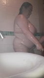 BBW wife in the shower with husbands cock snapshot 7