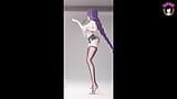 Genshin Impact - Raiden grueso en pantalones cortos sexy y medias bailando (HENTAI 3D) snapshot 6