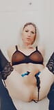 Tanyacdmodel se propage en lingerie bleue et bas noirs snapshot 7