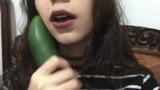 Suck the cucumber like a big cock snapshot 1