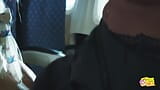 Two Naughty Flight Attendants Show Their Pussies to Each Other and Bang with a Dildo snapshot 5