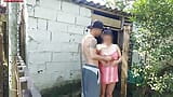 Shower doesn't work, married woman asks farm caretaker for help using just a towel and pays with sex snapshot 10