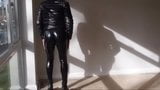 Crossdresser In Latex Leggings and Heels Feeling Horny snapshot 1