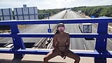 Horny Slut Naked on the Highway Bridge, Masturbating snapshot 13