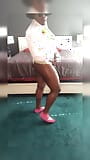 Thick Black Crossdresser BlackFlowers Teasing and Twerking snapshot 1