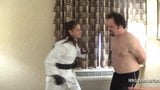 Sexy Ass Muscle Girl Beating Guy- Karate Domination snapshot 2